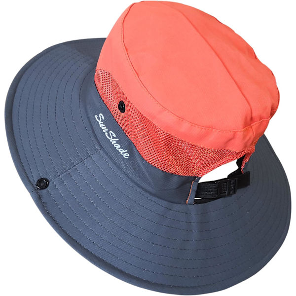 Naisten Poninhäntä Auringonhattu UV-Suojaus Taitettava Verkko Leveä Reuna Ranta Kalastushattu Two-color adult—orange