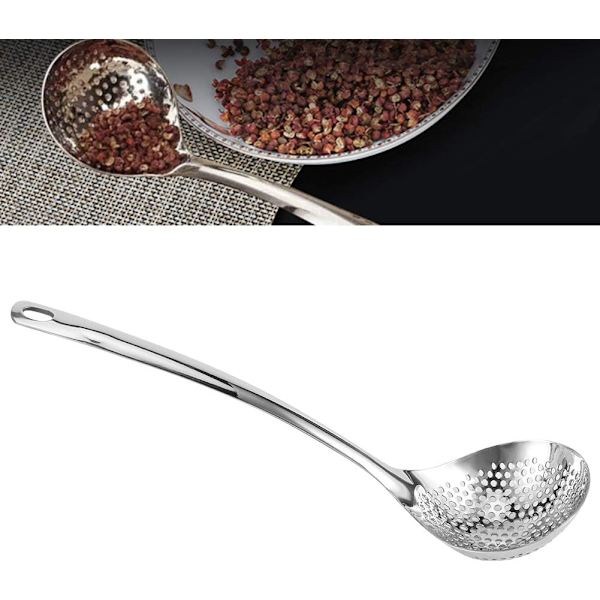 Hulske Skeer i Rustfrit Stål til Hot Pot, Si, 2 Pak, Lange Skafter til Madlavning, Køkkenredskab