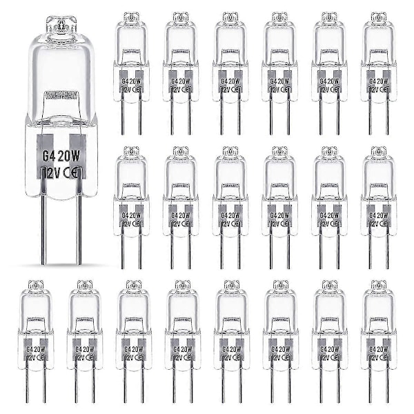 G4 Halogenlampa 12V 10W, G4 Lampa, Dimbar G4 Halogenlampa, 3000K Varmvit, Flimmerfri, 20 Stycken