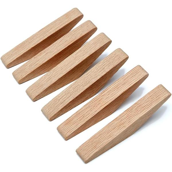 6 Pak Minimalistisk Design Robust Kappe Krog Væghængt Rustik Træ Kroge Tøj Hænger Hat Stativ Kroge (Eg)