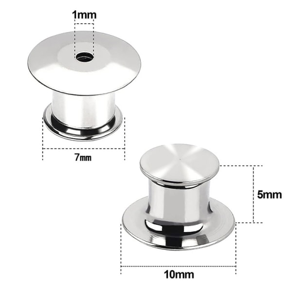 10 stk Låsestift Bakside Låsestift Holder Spenne Metall Stift Bakside