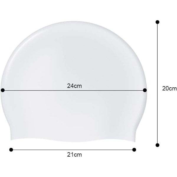Svømmehue til mænd og kvinder, voksen svømmehue, behagelig pasform, vandtæt svømmehue, silikone unisex svømmehue White