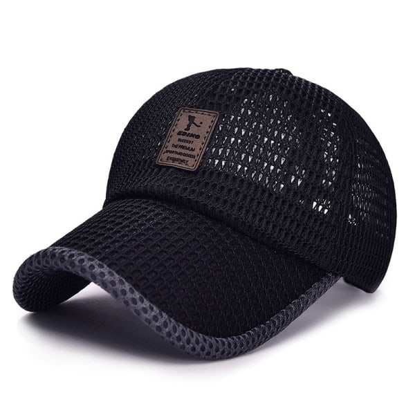 Mesh keps för män Justerbara andningsbara kepsar män Svart one size