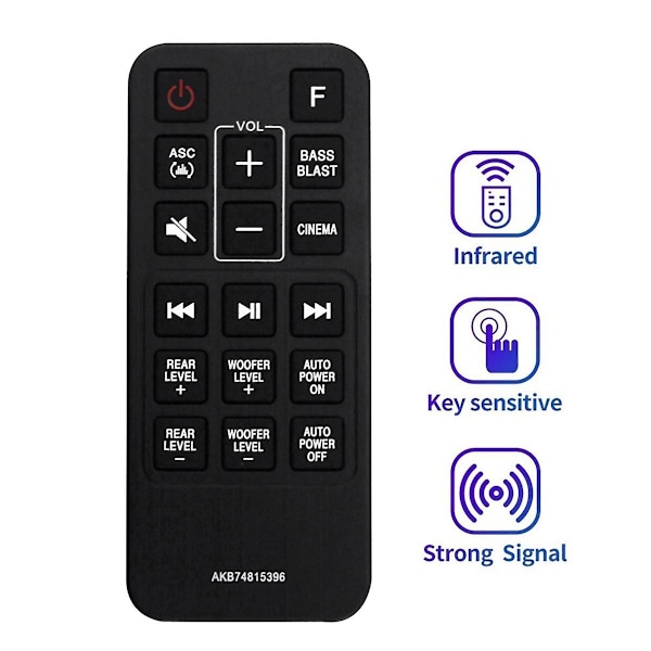 Akb74815396 Erstatningsfjernkontroll for LG Lydplanke Sj4r Sj4y Sj4y-s Fjernkontroll