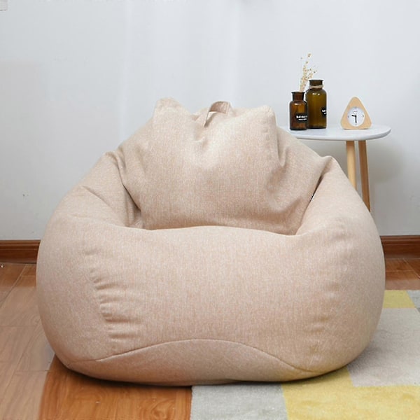 Ny Extra Stor Sittsäck Fåtölj Sofföverdrag Inomhus Lazy Lounger För Vuxna Barn Sellwell-AH 80 * 90cm Khaki