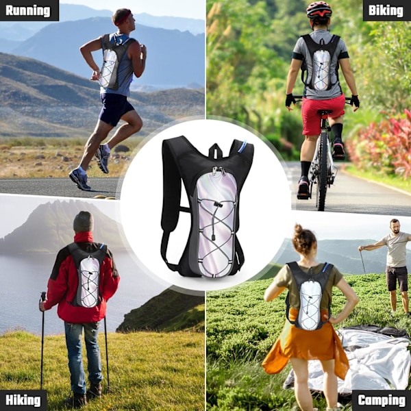 Lättviktsryggsäck för vandring med vattenbehållare, lämplig för utomhuscykling, maraton, löpning, skidåkning, camping, bergsklättring