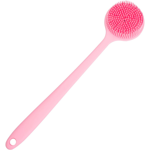 Silikoniselkäharja suihkuun ja kylpyyn pitkällä kahvalla Pink