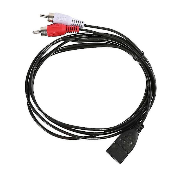 1.5m Usb A Female Socket To 2 Rca Male Plug Audio Video Extension Cable Cord