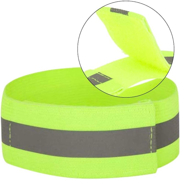 2 stk. Høj Synlighed Armbånd, Løbesikkerhedsudstyr Reflekterende Armbånd Cykel Ankelbånd Reflektor Armbånd Hi Vis Armstropper