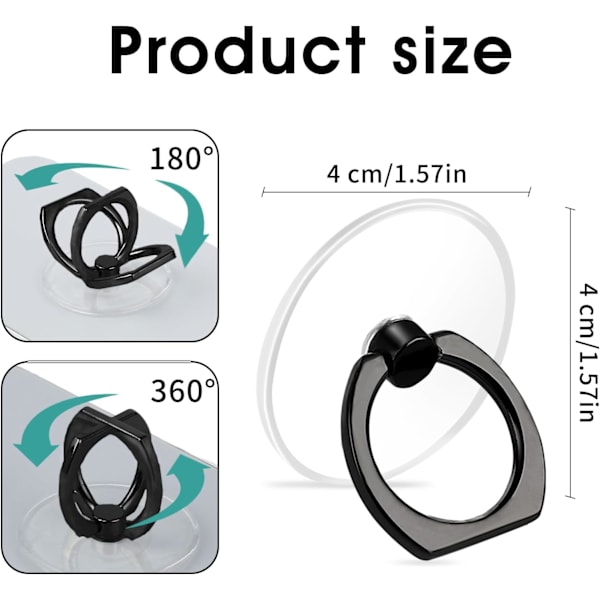 Socket Phone Case Grip Rings Holder 2 PCS Cute Finger Kickstand Cellphone Attachment Stand Folding Rotatable