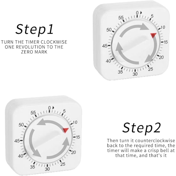 Kjøkkentimer, Eggtimer for Koking av Egg, Timere for Matlaging, Presis 0-60 Minutters Tidtaking, Enkel å Bruke, Elegant Hvit Design