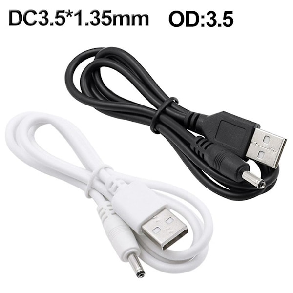 USB til DC Rundt Hul 3,5 * 1,35 mm 5V Strøm Lille Højttaler Opladningskabel Ledning 3,5 mm til White