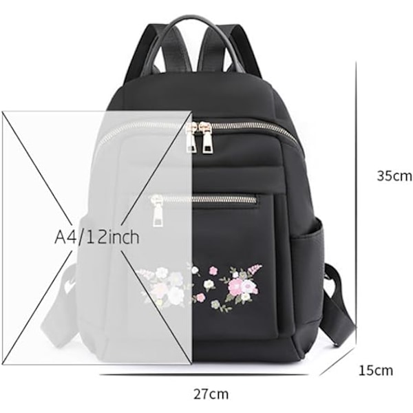 Kvinnors Ryggsäck Nylon Axelväska Liten Casual Ryggsäckar för Kvinnor Anti-stöld Multifunktionsskola Daglig Flickor