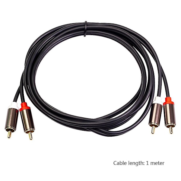 2 RCA til 2 RCA Han Goldbelagt Lydkabel RCA Lydkabel 1m Hjemmebiograf DVD TV CD Forstærker Reso
