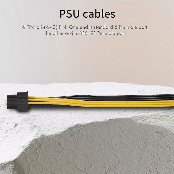 6-polet Han til 8(6+2) polet Han PCIe Adapter Strømkabel Server Pci