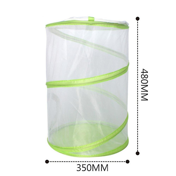 Foldbar Insekt Sommerfugl Habitat Bur Klar Mesh Bærbar Bur Beholder L