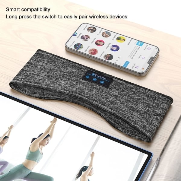 Sömnhörlurar Bluetooth-pannband Sömnhörlurar, Pannband Bluetooth Musik Mysiga Hörlurar med Ultratunna Högtalare