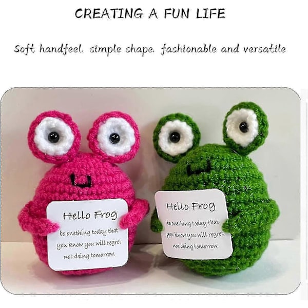 Mini Morsom Positiv Potet, mykt Ullstrikket Leketøy 7,6 cm Søt Hekledukke Med Positiv Kortdekorasjon Oppmuntring Støtte Til Bursdagsromdekor Animals*9pcs