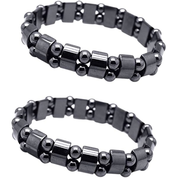 Magnetic Hematite Bracelet 2 Pcs Men's/Women's Hematite Magnetic Bracelets