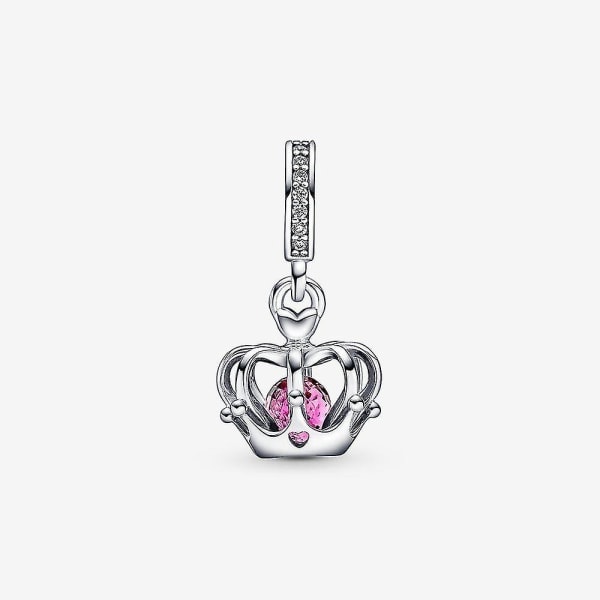 Äkta Pandora S925 Sterling Silver Zirconia Crown Charm för män och kvinnor