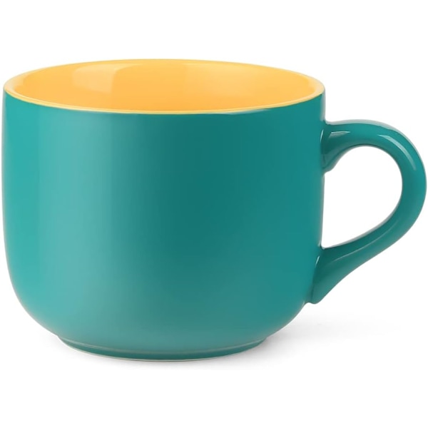 650ML/22OZ Stor Keramik Kaffeemugg, Stor Tekopp för Kontor och Hem, Diskmaskin och Mikrovågsugn Säker Mint Green