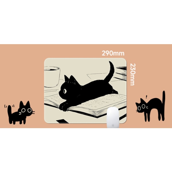 Rolig musmatta fyrkantig söt musmatta för trådlös mus liten kontorsdator musmatta för skrivbord bärbar dator med halkfri gummibas Cat