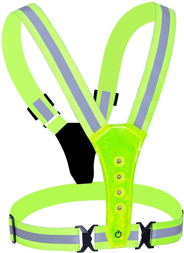LED-refleksvest til løb, cykling og træning