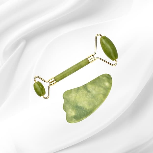 Kasvorulla Jade Roller + Guasha kivi