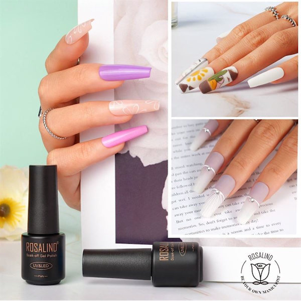 ROSALIND 38-delars gelnagellackset med 35 färger + Base Coat &amp; Top Coats (38 x 5 ml)