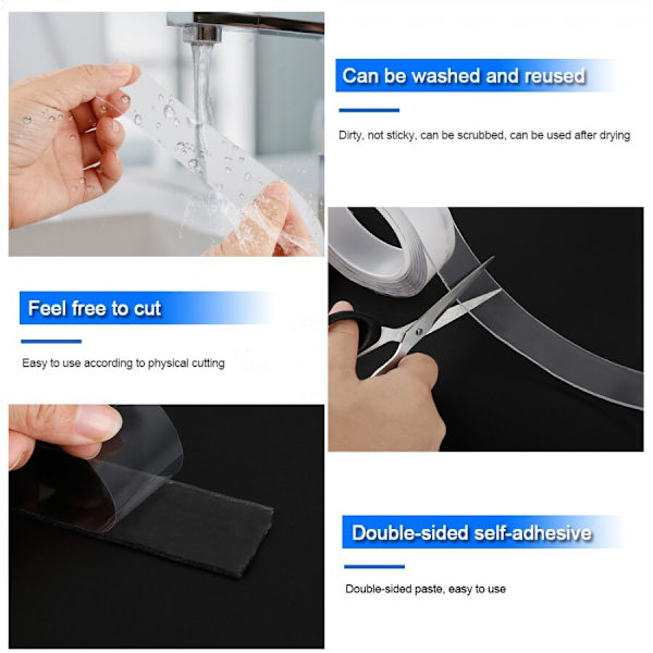 Super Nano Tape | Återanvändbar dubbelhäftande tejp 3 m