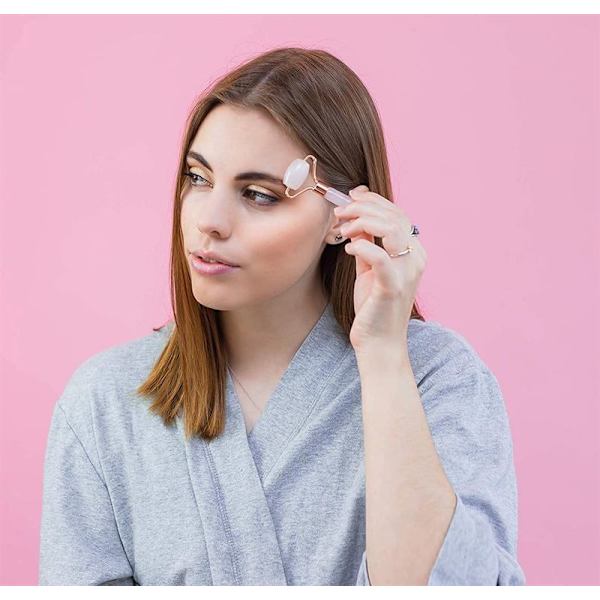 UNIQ Jade Roller Rose Quartz + Guasha Stone | för ansiktet