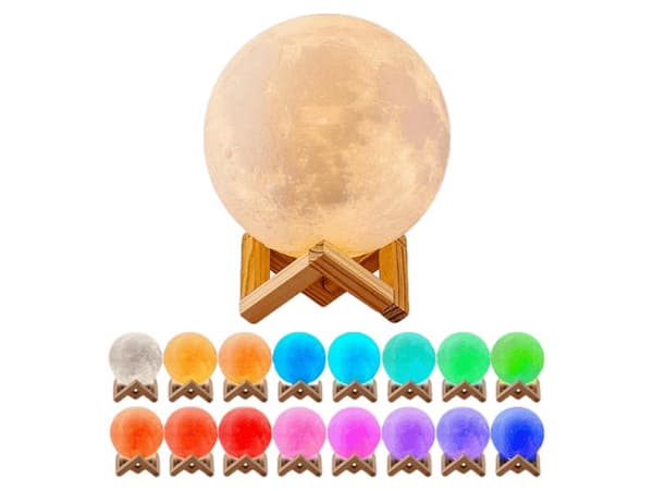 3D LED Moonlight - Natlys - Måneskin - 15 cm