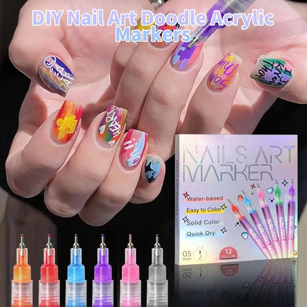 Nail Art Penne til Negle 12-pak 0,5 mm Spids