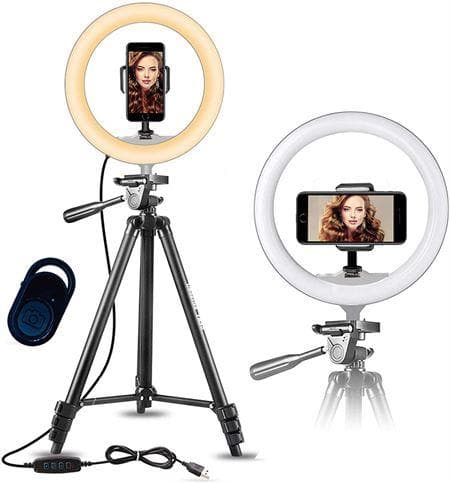UNIQ Model 3366 Ring Light med Stativ og Bluetooth Fjernkontroll til YouTube og TikTok