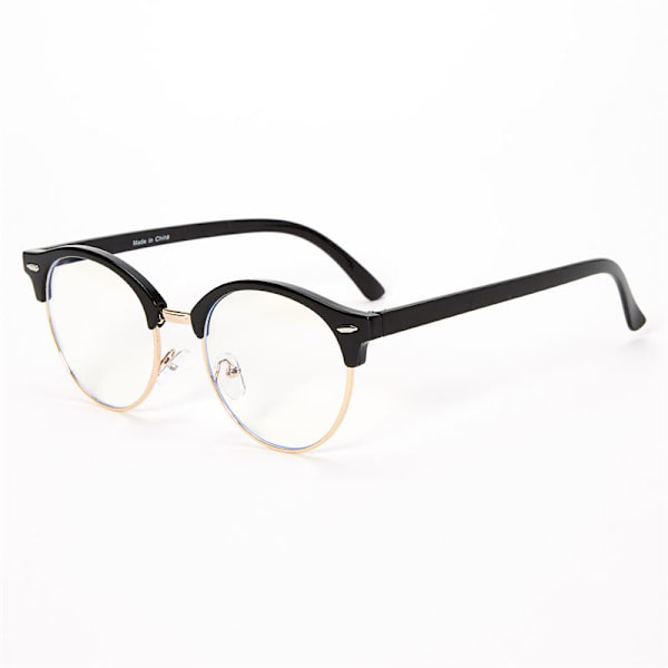 Blue Light-glasögon - rund browline, stil 4