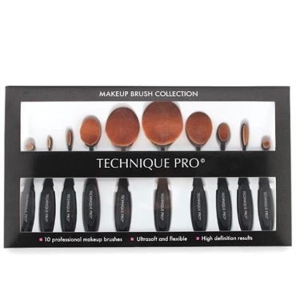 Technique PRO Oval Make-up Brushes , 10 sæt