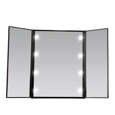 UNIQ LED Trifold Vanity Makeup Spejl - Sort
