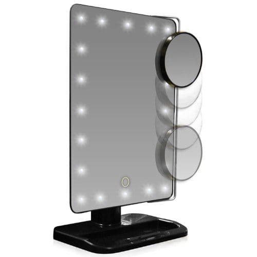UNIQ Hollywood makeupspejl med LED-lys - sort