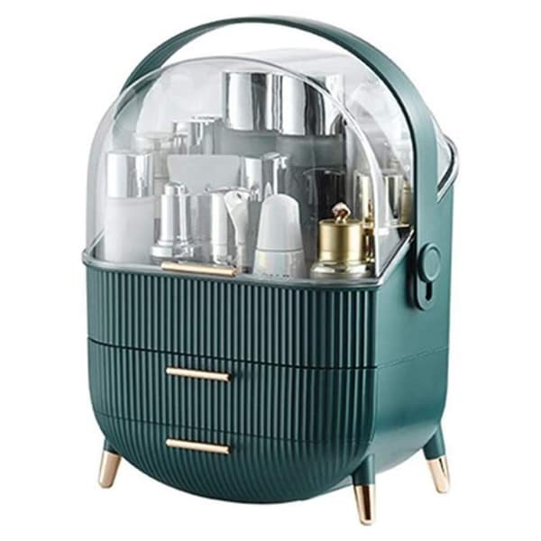 UNIQ Retro Makeup Box Organizer - Dark Mint / Mørkegrøn