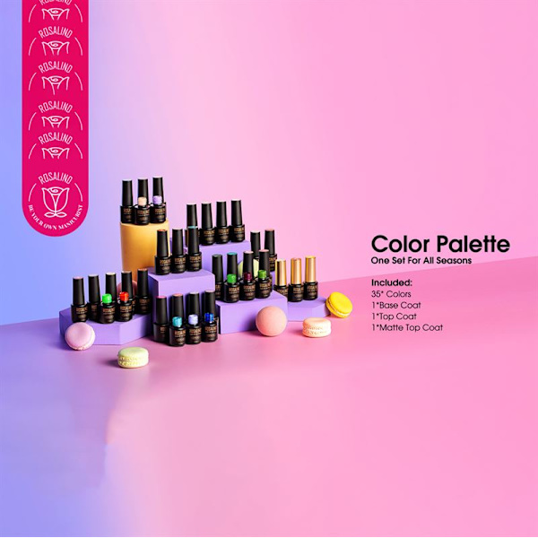 ROSALIND 38-delars gelnagellackset med 35 färger + Base Coat &amp; Top Coats (38 x 5 ml)