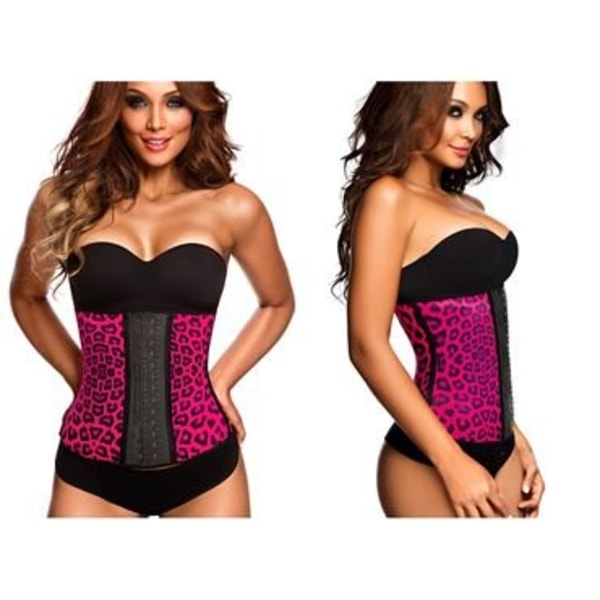 AVA® Waist Trainer Träningskorsett av Latex - Pink Leopard