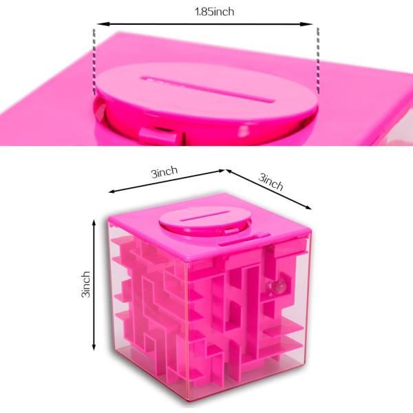 3D Kub Labyrint Pussel - Rolig spargris för barn - Grön