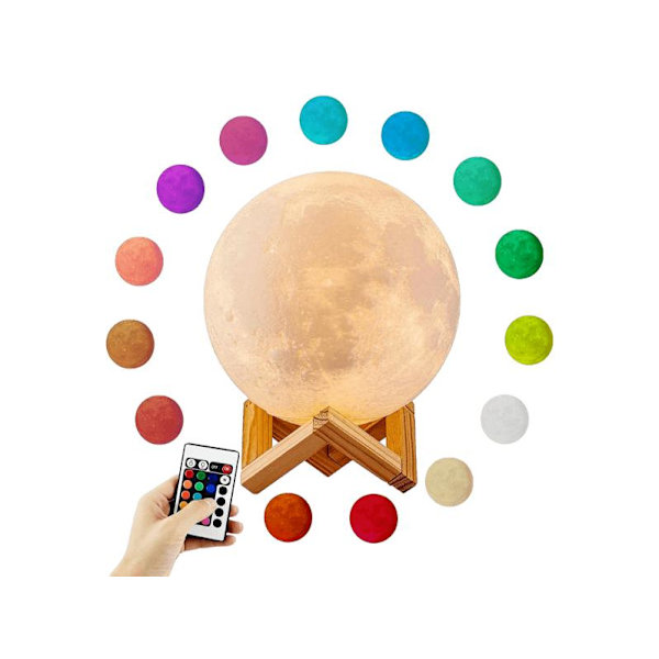3D LED Moonlight - Nattlys - Månelys - 15 cm