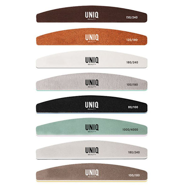 UNIQ Multi-Grit Half-Moon Neglefiler og Buffer Kit (8 deler)