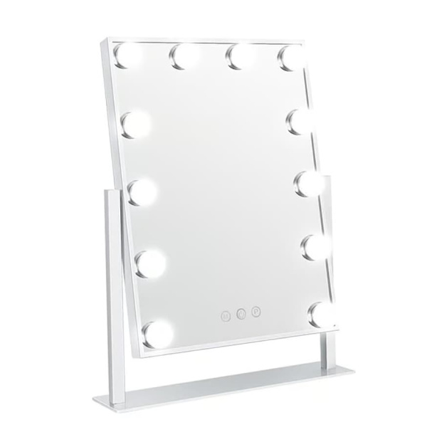 UNIQ New York Mega - Sminkspegel 12 LED lampor - Vit