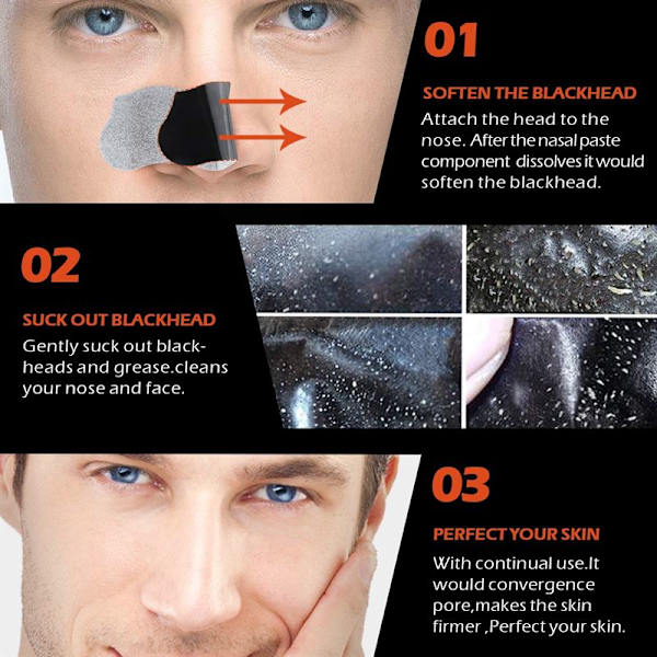 Shifei Charcoal Deep Cleansing Nasal Strips, 6 st - avlägsnar pormaskar och orenheter, 6 st