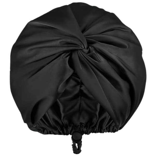 SOHO Nattmössa Sovmössa Silk Satin Turban Bonnet - Sort