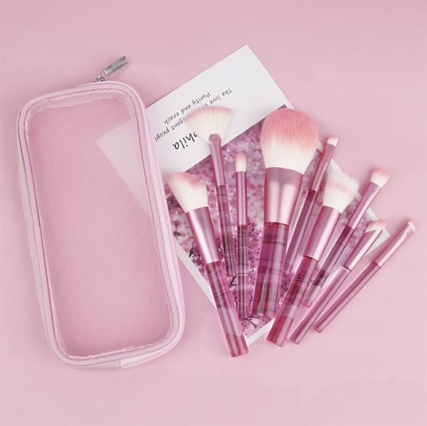 TECHNIQUE PRO TRANSLUCENT PERFECTION MAKE-UP BØRSTESÆT - 9 MAKE-UP BØRSTER MED ETUI (PINK)