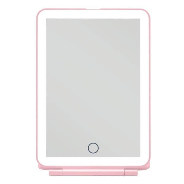 UNIQ Sammenleggbart Oppladbart LED Speil - Vanity Travel Mirror - Rosa