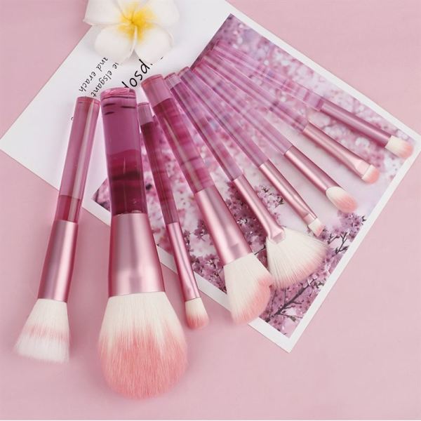TECHNIQUE PRO TRANSLUCENT PERFECTION SMINKBORSTSET - 9 SMINKBORSTAR MED VÄSKA (PINK)